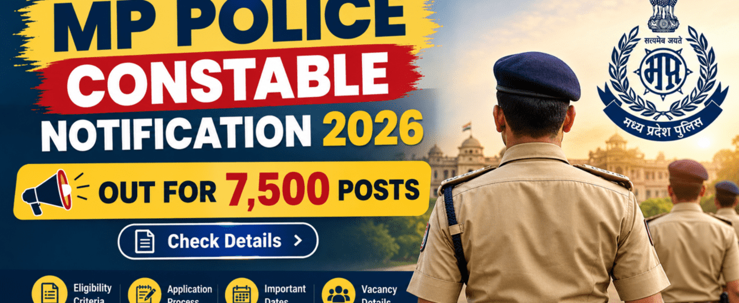 MP Police Constable Notification 2026 for 7,500 Posts