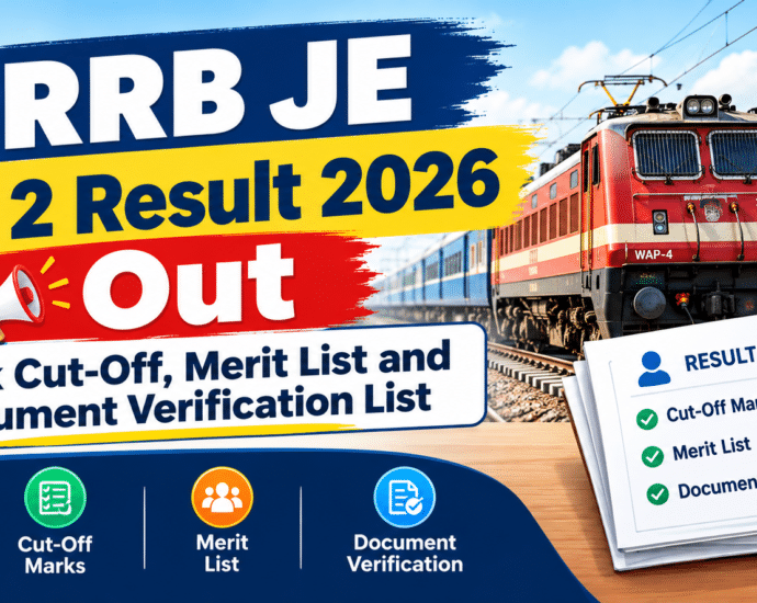 RRB JE CBT 2 Result 2026